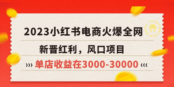 2023小红书电商火爆全网：风口项目单店收益在3000+