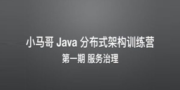 小马哥《Java分布式架构训练营》第1期服务治理