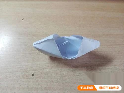 折纸轮船步骤图片,手工折纸小船,怎么折平底纸船(图13)